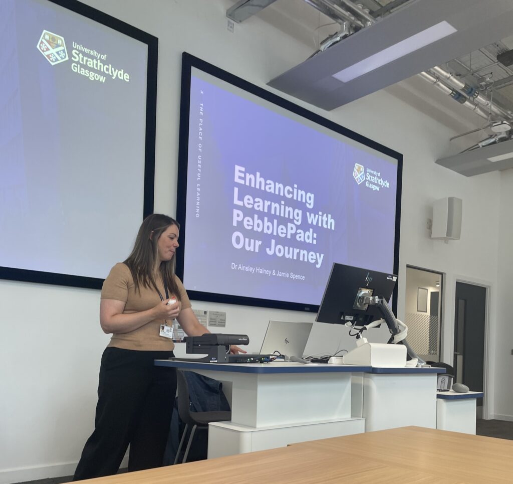Photograph of presentation at Scottish PebblePad User Group