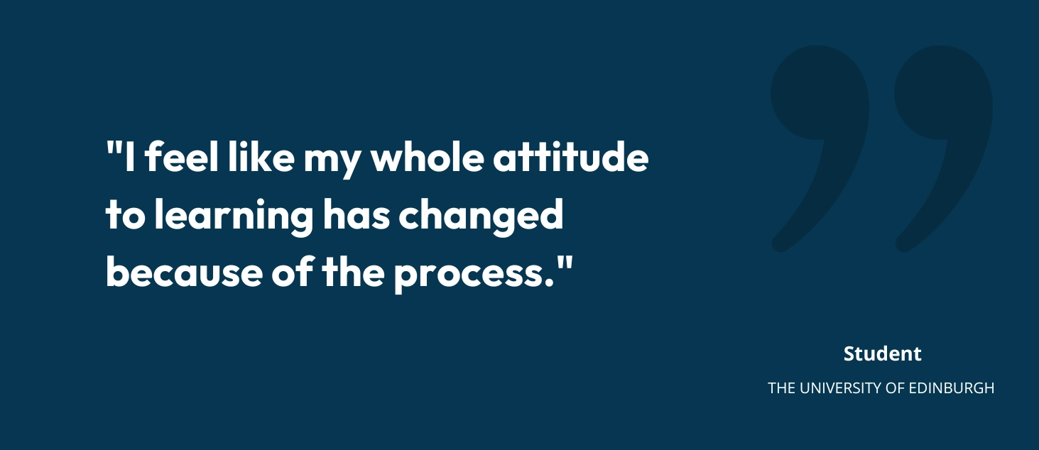 Student Quote from The University of Edinburgh about PebblePad - the eportfolio for higher education