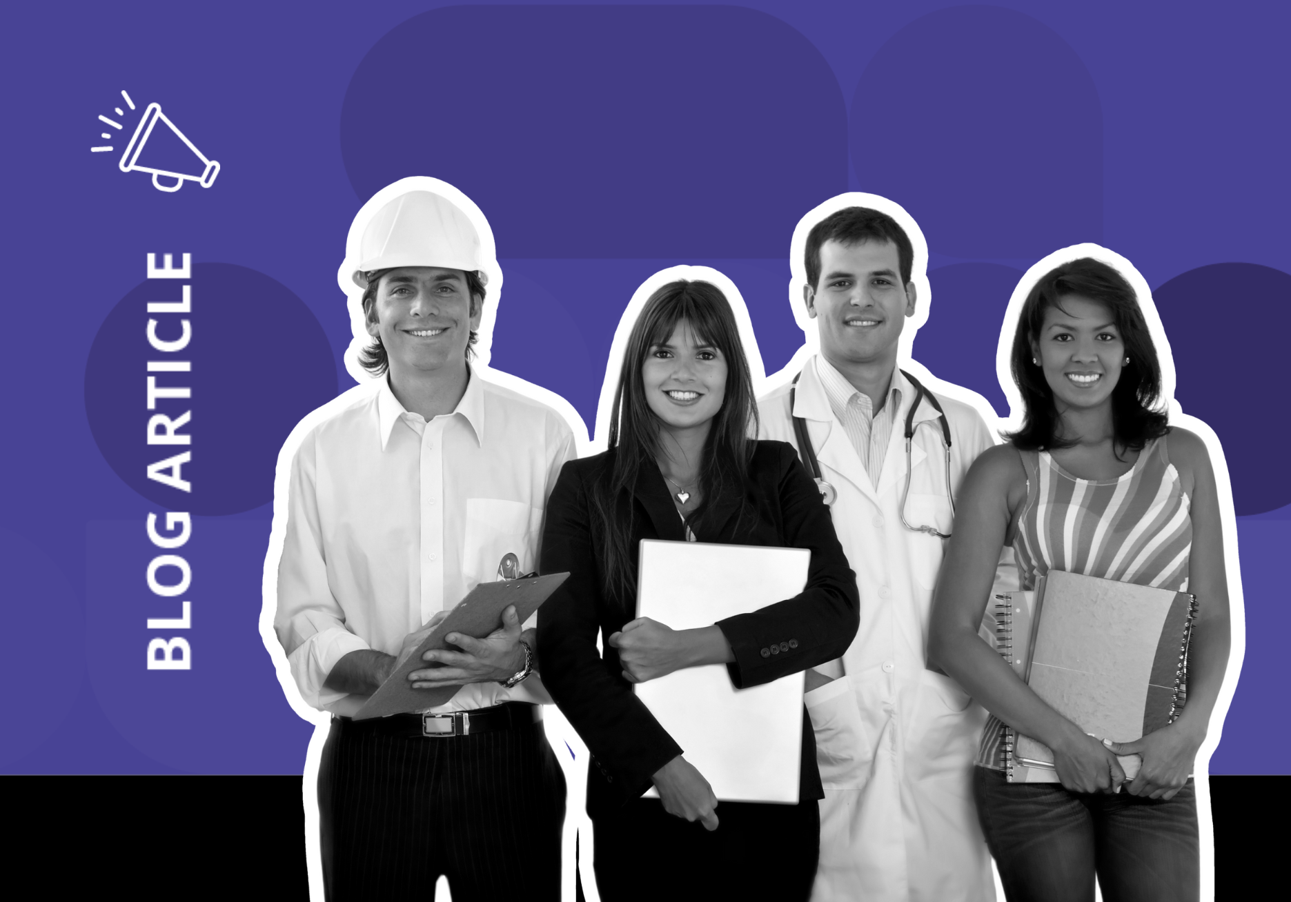 Group of people from different professions