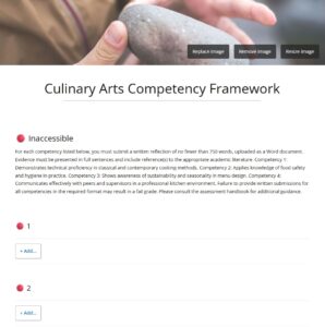 Example of inaccessible content