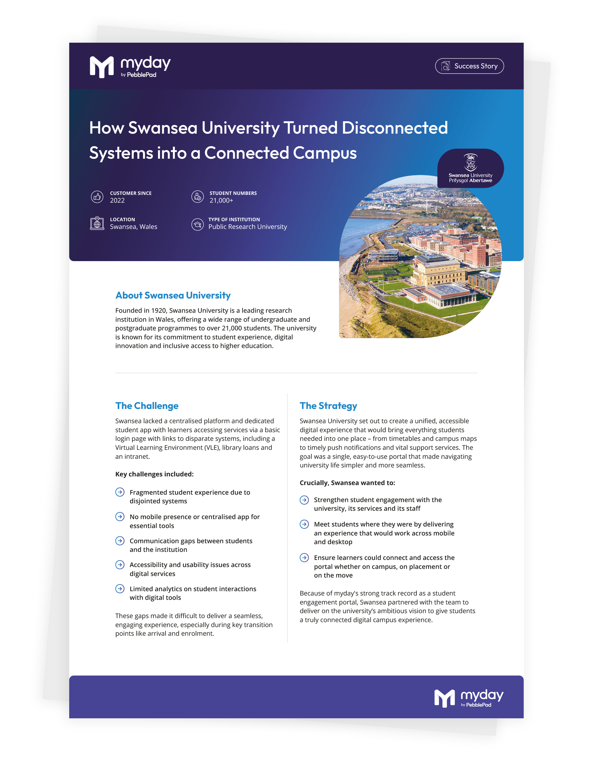 Swansea University Case Study PDF mockup