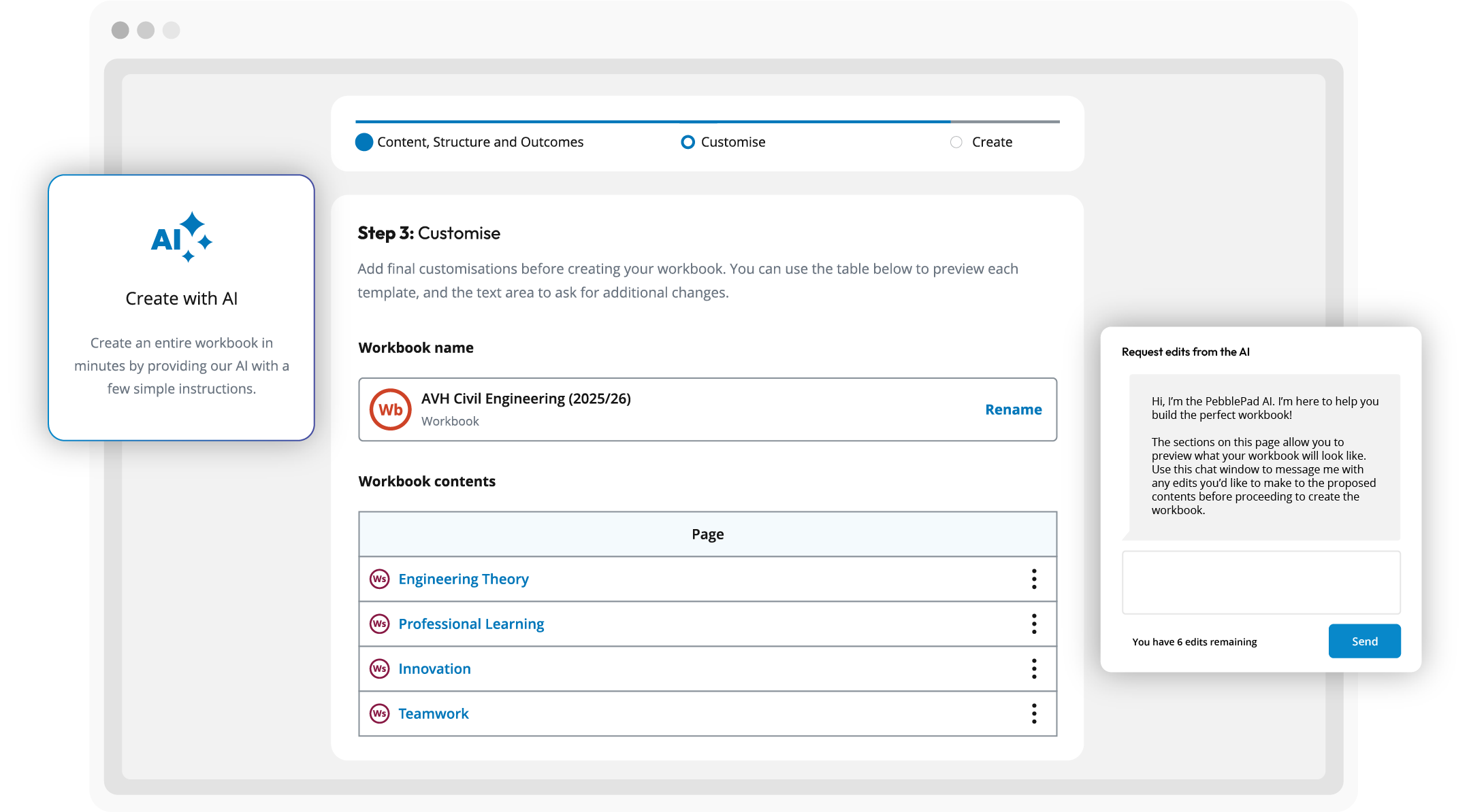 Ai workbooksPebblePad